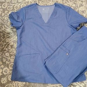 Figs Heather Indigo scrub set